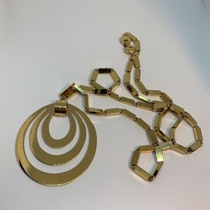 Monet 1970- s link tear drop necklace & pendant